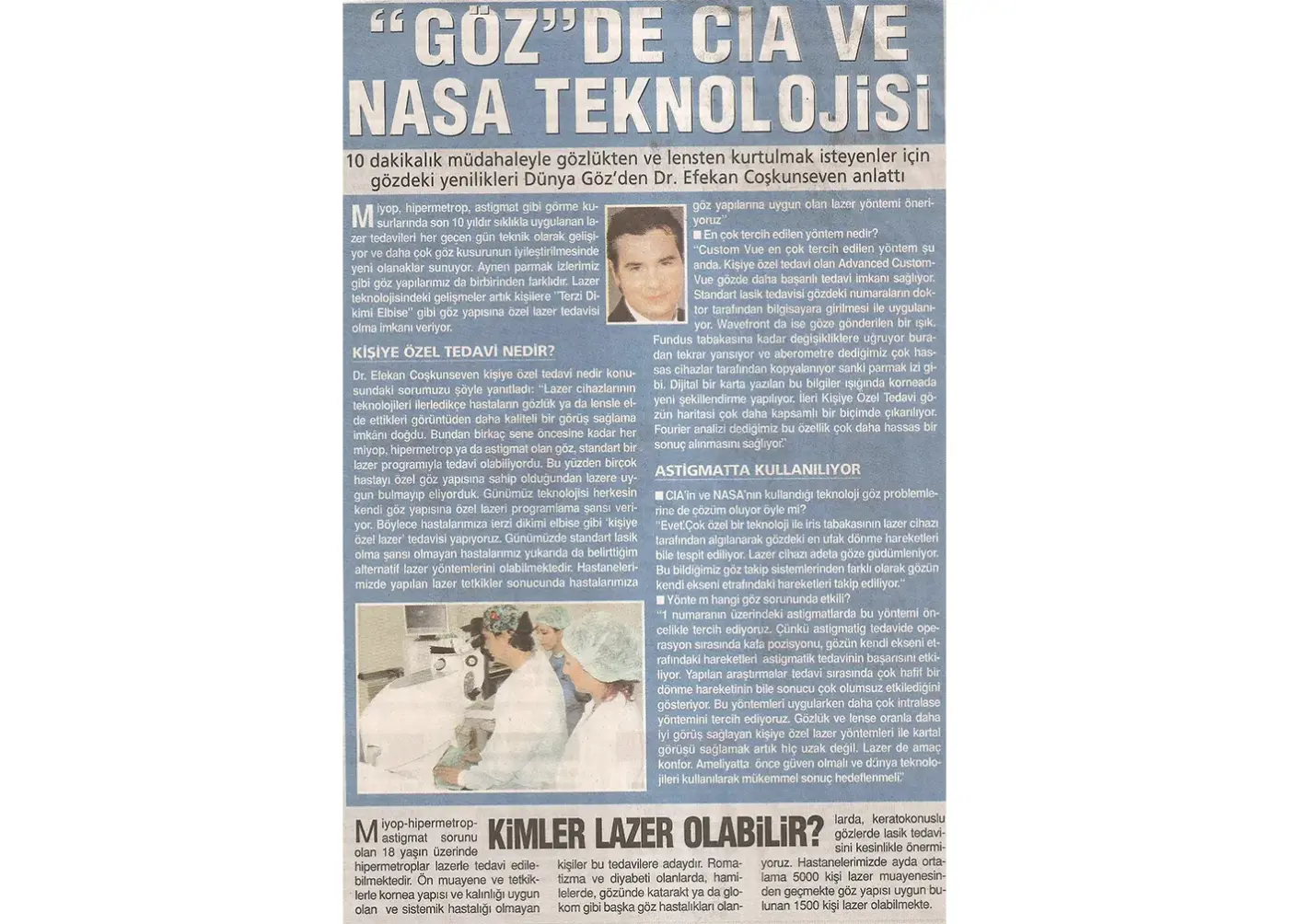 Basın kupürü — iLASIK / lazer göz ameliyatı