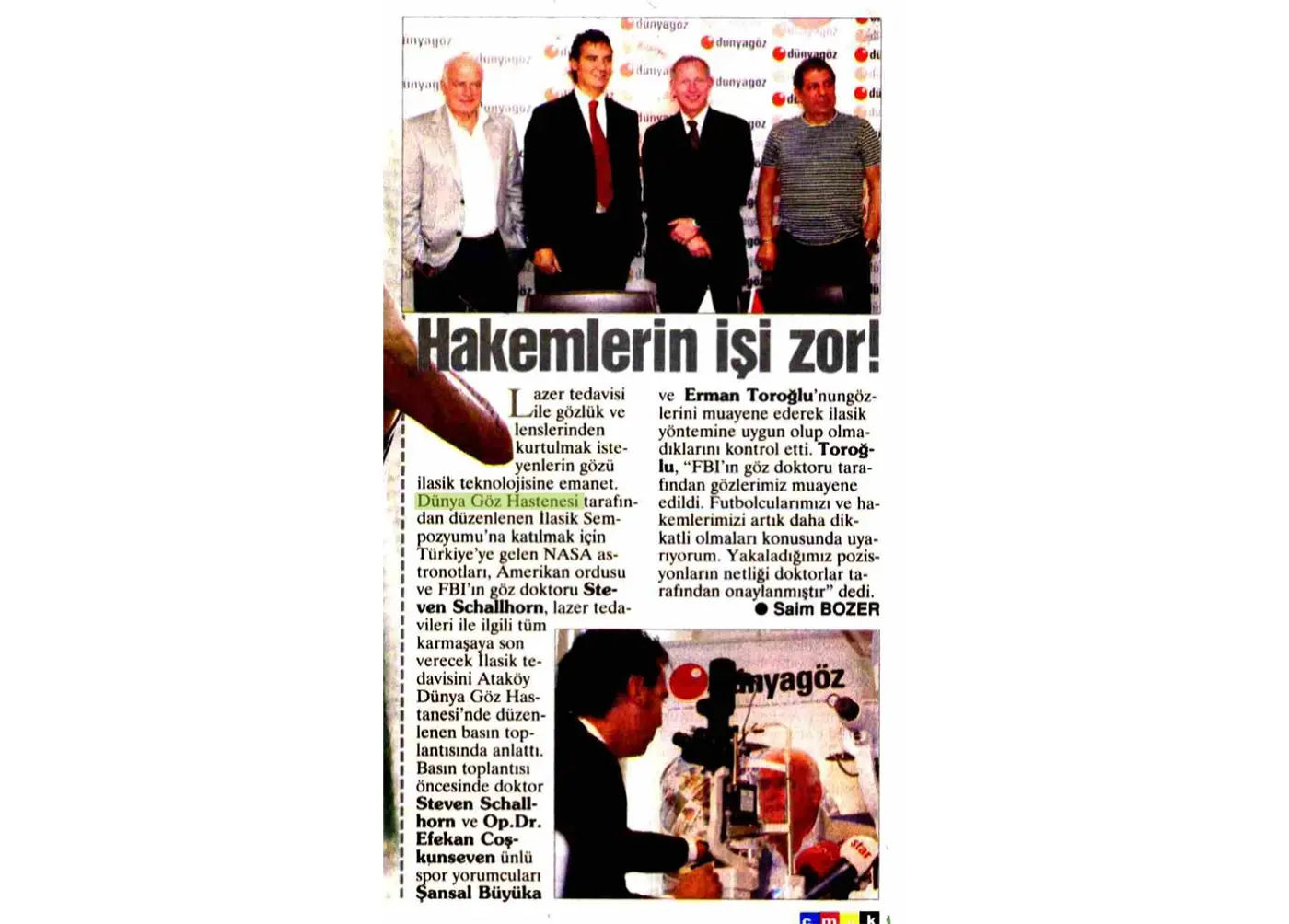 Basın kupürü — iLASIK / lazer göz ameliyatı