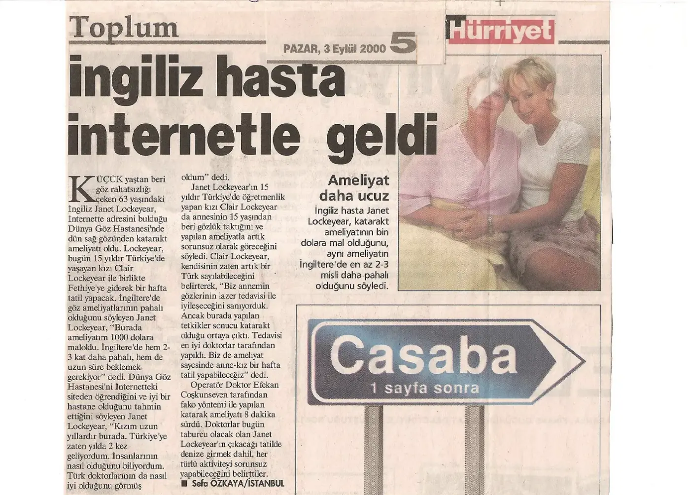 Basın kupürü — katarakt ve göz içi mercek