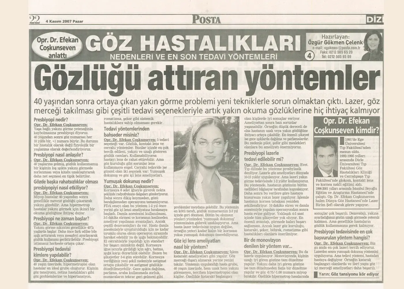 Basın kupürü — göz sağlığı