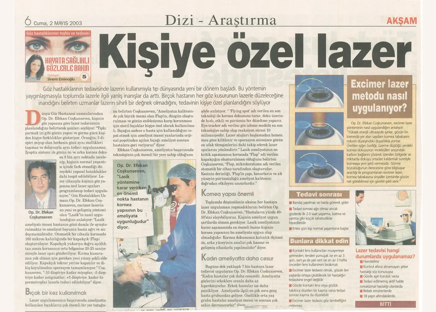 Basın kupürü — göz sağlığı