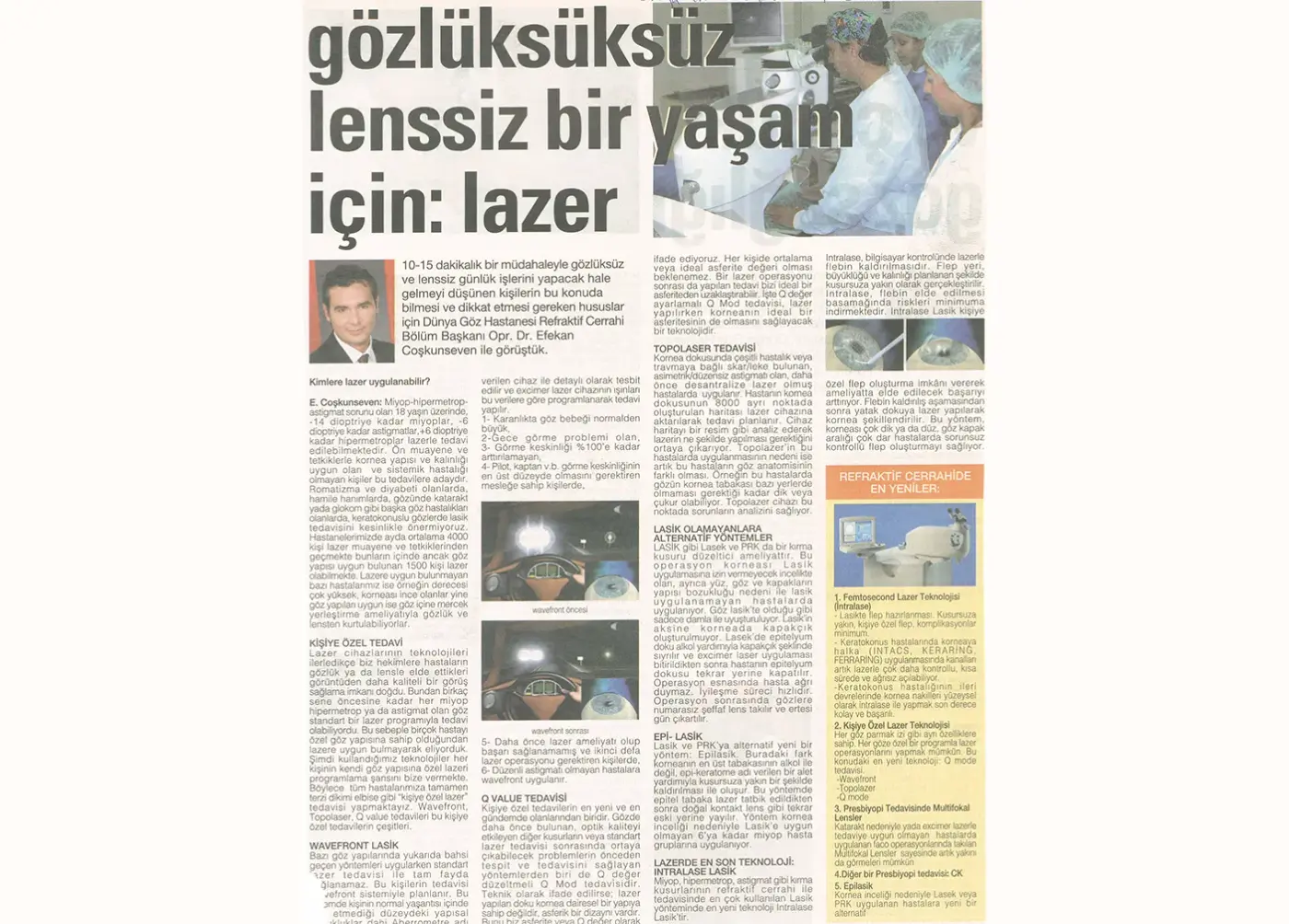 Basın kupürü — göz sağlığı