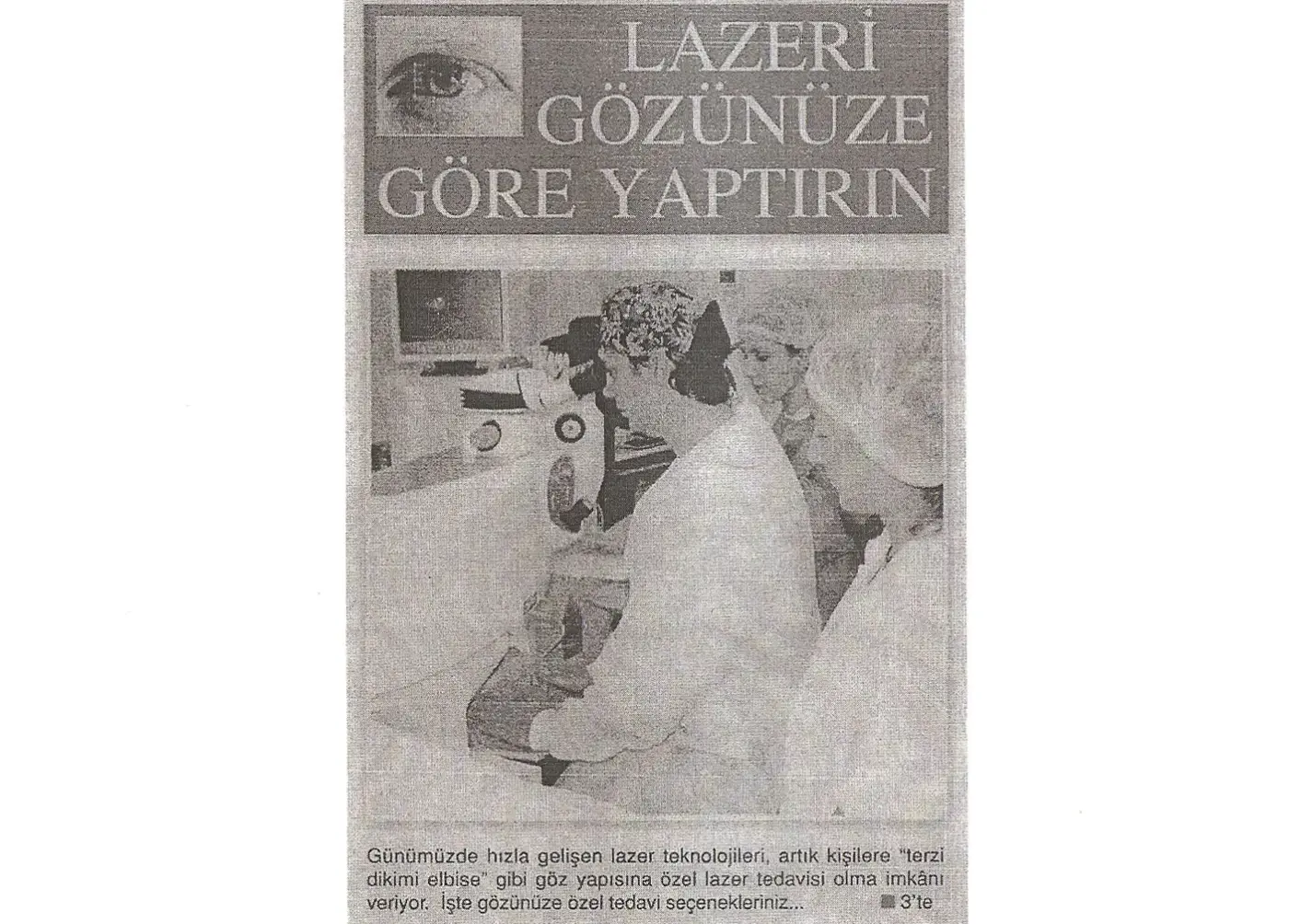 Basın kupürü — göz sağlığı