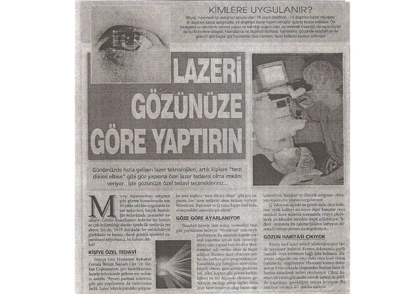 Basın kupürü — göz sağlığı