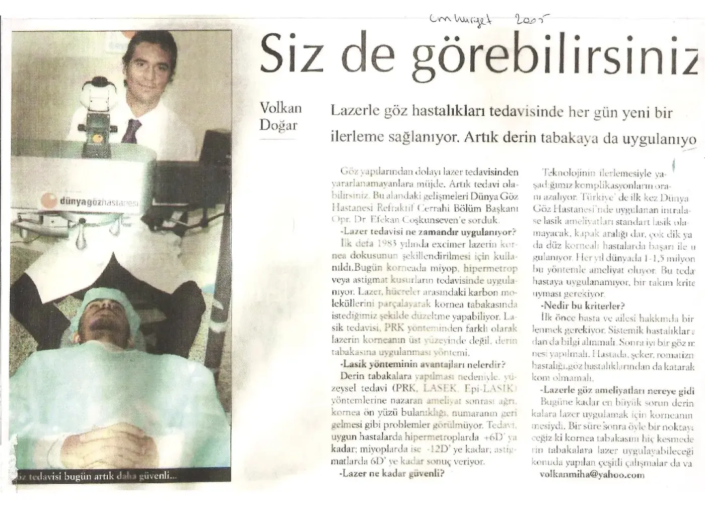 Basın kupürü — göz sağlığı
