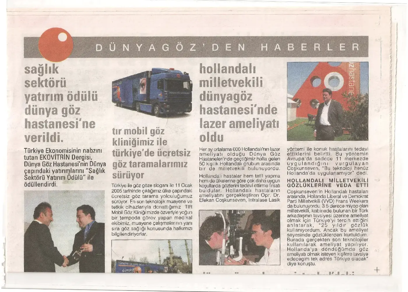 Basın kupürü — göz sağlığı