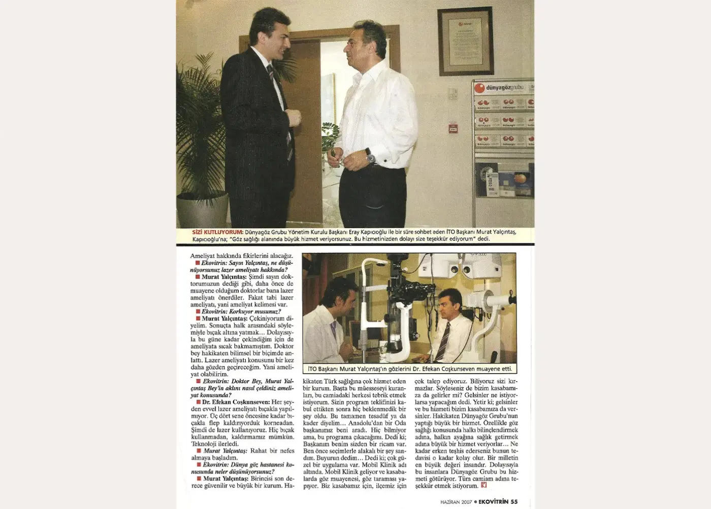Basın kupürü — göz sağlığı