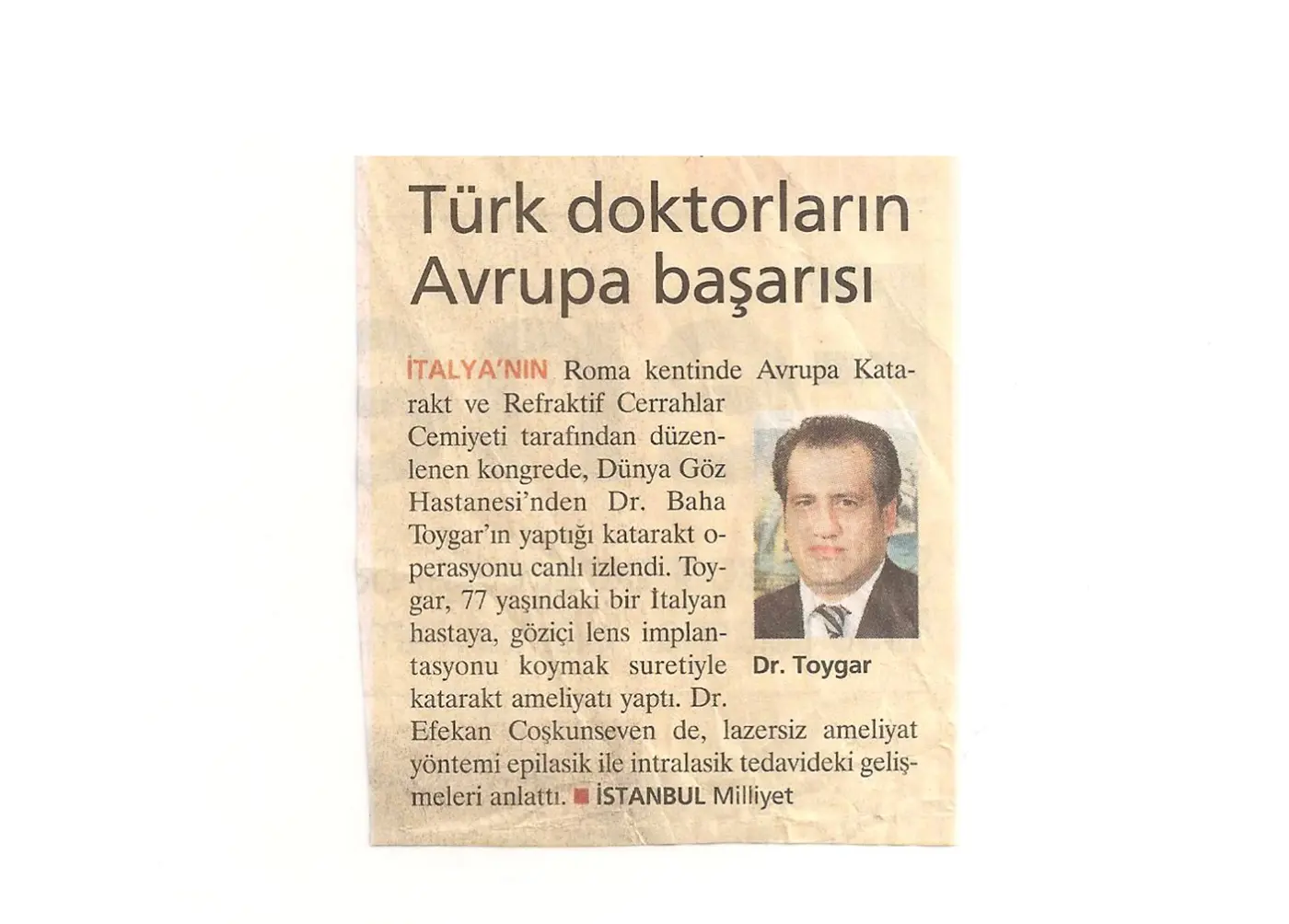 Basın kupürü — göz sağlığı
