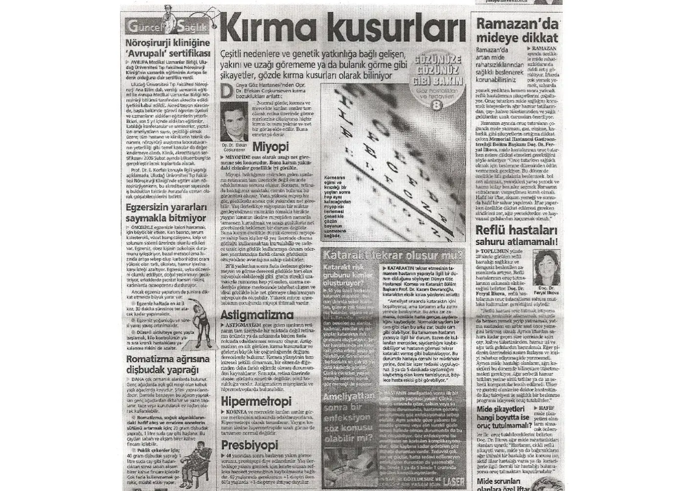 Basın kupürü — göz sağlığı