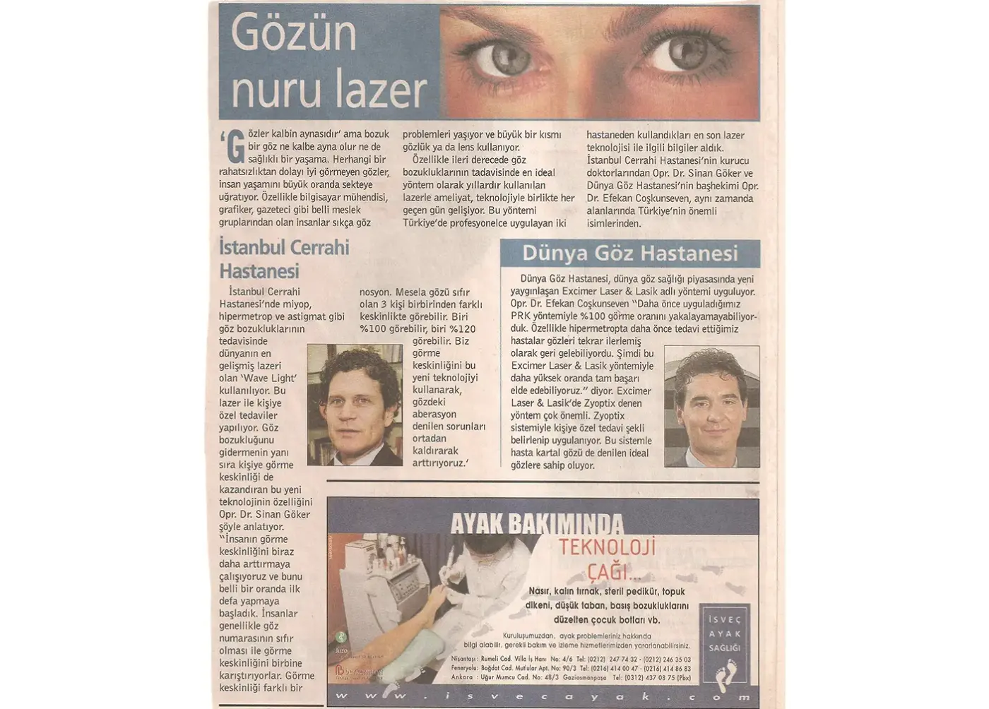 Basın kupürü — göz sağlığı