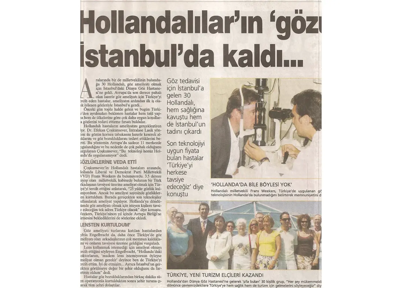 Basın kupürü — göz sağlığı