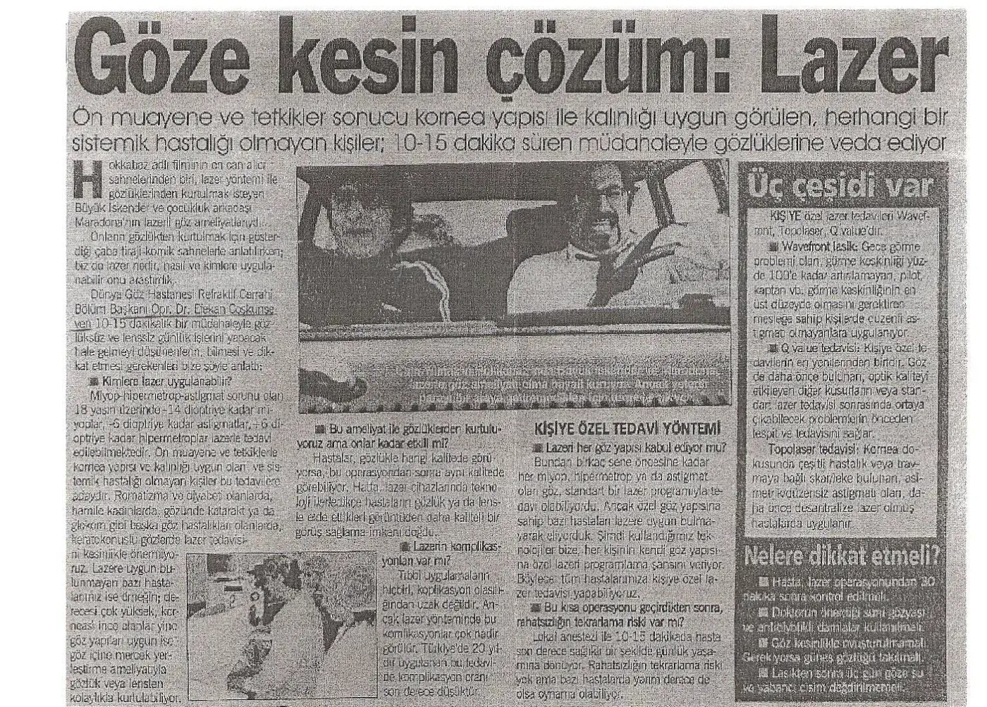 Basın kupürü — göz sağlığı