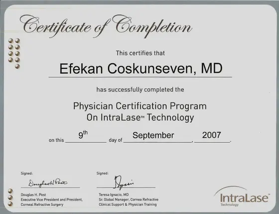 Physician Certification Program on IntraLase Technology — IntraLase Corp.