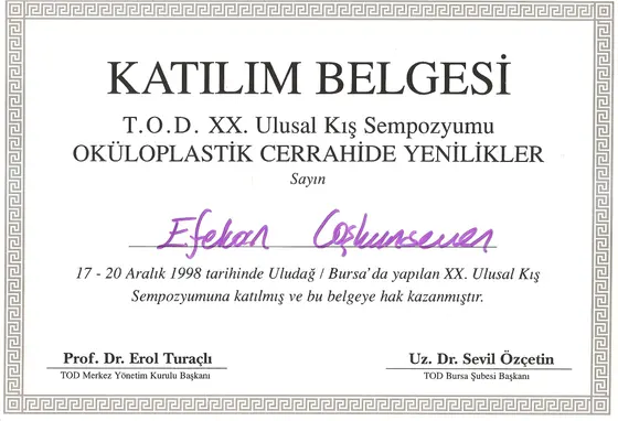 TOD XX. Ulusal Kış Sempozyumu — Oküloplastik Cerrahide Yenilikler — Türk Oftalmoloji Derneği, Uludağ / Bursa